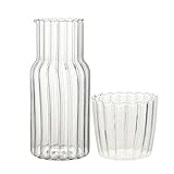 POTRUWE 500 Ml Nachttisch-Wasserkaraffe-Set mit Trinkglas, Nacht-Wasserkaraffe mit Glas, Glaskrug,...