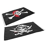 TOGEVAL 2 Stück Halloween Piratenflaggen mit Kreative Festdeko für Zuhause für Halloween Party...