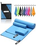 GZXYA Mikrofaser Handtuch 3er-Set (180 x 60 cm großes Badetuch + 2 Stück 80x40 cm kleines Towels),...