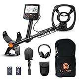 SUNPOW Metalldetektor 2025 Neu – 5 Modi Profi für Erwachsene, Pinpointer, IP68 wasserdichte...