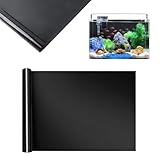 CHENGCKJ Statisch Haftender Aquariumhintergrund 40x400cm Aquarium Folie Rückwand Schwarzer Aquarium...