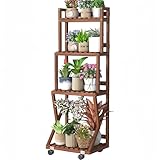 Pflanzenständer mit Holzregalen für drinnen und draußen, Garten, Terrasse, Balkon, Wohnzimmer,...
