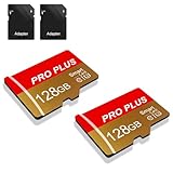 2 Pack Speicherkarte 128GB with Adapter, High Speed Memory Card, UHS-I C10 A1 Memory TF Card for...