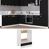 Myheimly Herdumbauschrank Schwarz 60x46x81,5 cm Holzwerkstoff Küchenschrank Küchenzeile...