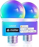 Linkind Matter Smart RGBTW Glühbirne, E27 Lampe Alexa, 45 Szenen & Musiksync, 16 Mio. Farben,...