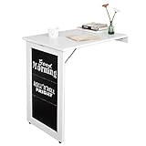 SoBuy® FWT20-W Wandtisch in weiß mit Tafel Klapptisch Esstisch Küchentisch Memoboard BHT:...