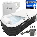 TIMELAX® Badewanne Aufblasbar [Ergonomische Rückenlehne] 0,5mm starkes PVC | BPA Frei Aufblasbare...