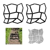 Relaxdays Gehwegform 2er Set, DIY Gestaltung von Gartenwegen, zum Selbstgießen, HxBxT: 4x32x32 cm,...