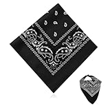 Ceihwa Bandana Damen Sommer Dünn Halstücher für Herren Schwarz Bandana Tuch Bindetuch Groß...