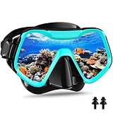 Taucherbrille Erwachsene, Arlierss Schnorchelmaske, 180°Panorama Gehärtetes Glas Schwimmbrille mit...