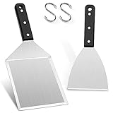 HaWare Grillspachtel Set, Edelstahl Plancha Spachtel 2er Set für Smash Burger, Grillspachtel...