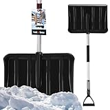 KOTARBAU® Schneeschaufel Kunststoff 40 x 50 cm Schneeschieber mit Aluminium Ergonomisch...