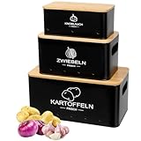 Avmvnvc Kartoffel Aufbewahrungsbox - 3er Set Kartoffel Zwiebel Knoblauch Aufbewahrung - Zwiebeltopf...