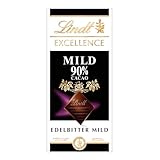 Lindt EXCELLENCE Mild 90 % Kakao - Milde Edelbitter-Schokolade | 100 g Tafel | Extra milde...