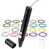 PEARL FreeSculpt 3D Drucker Stift: Kompakter 3D-Stift, USB-C-Stromversorgung, 20 Bunte PLA-Filamente...