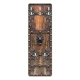 Bilderwelten Garderobe Vintage 119cm x 39cm 3D-Optik Historische Holztür Garderobenhaken...