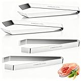 LXUEJIE 4 Stück Grätenzange Küchenpinzette, 11,5cm Grätenpinzette Fischgrätenpinzette Edelstahl...