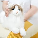 Chongker Kuscheltiere Plüschtier Katze, echte Größe, handgefertigt, Geschenk für Kinder, Frauen