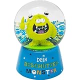 GRUSS & CO Traumkugel mit Motiv Monster | Schneekugel mit Glitter, Höhe 6,5 cm | Geschenk für...