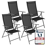 Albatros Gartenstühle 4er Set Aruba – Gartenstühle Klappbar mit robustem Metallgestell und hoher...