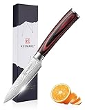 KEEMAKE Küchenmesser Klein Schälmesser, 9cm Profi Obstmesser und Gemüsemesser aus Edelstahl mit...