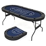 DREAMADE Faltbarer Pokertisch für 8 Spieler, Poker Table Spieltisch mit Getränkehalter, Poker...