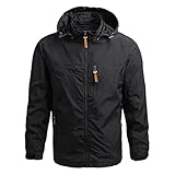 MOKBAY Gelbe Regenjacke Regenjacke Herren Lang Übergröße Outdoor Langer Regenmantel wasserdichte...