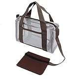 Qukaim Schultertasche aus Netzstoff, Strandtasche, extra groß, 35,6 cm, leicht, schnell trocknend,...