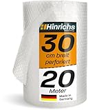 Hinrichs Luftpolsterfolie Rolle 20m x 30cm perforiert - Ideal für Versand, Verpackung und Umzug -...