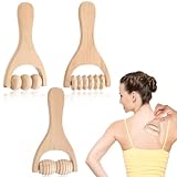 3 Stück Holz-Massageroller, Rückenmuskel-Roller, Manuelle Holztherapie-Massagewerkzeuge,...