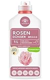 Rosendünger flüssig 1 Liter Konzentrat - Rosen Dünger für 200 Liter Gießwasser - 100%...
