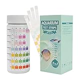 7 in 1 Aquarium Teststreifen, 100 Streifen Aquarium Test Kit zum Testen von PH Nitrit Nitrat...