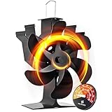 Kaminventilator, 6 Flügel-Ofenventilator Stromloser Leiser Betrieb, Wärmebetriebener Ventilator...