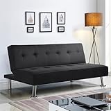 Yaheetech Schlafsofa mit Liegefläche 166,5 cm L × 92 cm B Bettsofa bis 350 kg Belastbar...