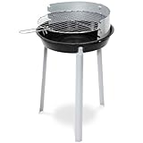 Relaxdays Rundgrill Holzkohlegrill BBQ Barbecue 3-beinig Grillrost verchromt und höhenverstellbar...