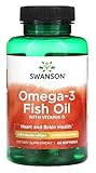 Swanson - Omega-3 Fischöl mit Vitamin D | Reine Meeresfische - Sardellen, Sardinen, Makrelen,...