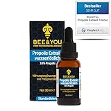 BEE&YOU Propolis Tinktur Tropfen, Extrakt wasserlöslich 10% (30 ml), ohne Alkohol, flüssig,...