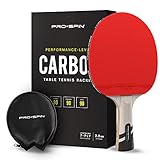 PRO SPIN Carbon Tischtennisschläger | 7-lagiges Schlägerblatt, Offensiv-Gummi, 2,0-mm-Polster,...