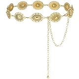 Alaoo Metall Kettengürtel, Verstellbare Taillenkette aus Metall für Damen,...