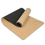 Navaris Yogamatte aus Kork rutschfeste Matte - Yoga Sportmatte Fitnessmatte mit Tragegurt -...