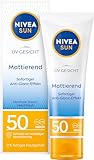 NIVEA SUN UV Gesicht Mattierender Sonnenschutz LSF 50 (50 ml), nicht fettende Sonnencreme für das...