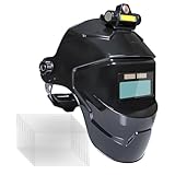Schweißhelm für Herren, solarbetrieben, automatisch verdunkelnd, echte Farbe, automatische...
