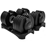 BRAINGAIN 15-in-1 Verstellbares Kurzhantel-Set 24 kg Paar | Platzsparende Verstellbare Gewichte für...