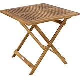 Casaria® Gartentisch Balkontisch Wetterfest Klappbar Holz 70x70cm 80kg Belastbarkeit Balkon Garten...