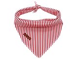 lionet paws Hunde Bandana Kopftücher Hundehalstuch Dreieckstuch, Rot&Weiß gestreift, S