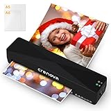 Crenova Laminiergerät A4/A5/A6,Schneller Laminator mit 10 Laminierfolien,Personal für...