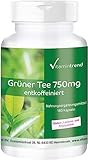 Grüner Tee Extrakt Kapseln ! 3-MONATS-VORRAT ! 750mg pro Kapsel - hochdosiert - vegan - 180 Kapseln...