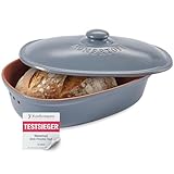 Römertopf Brottopf aus natürlicher Keramik, ideal für die Aufbewahrung von Brot und Gebäck...