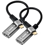 4K USB C auf HDMI Adapter, 2 Stück, Typ-C-Stecker (Quelle) auf HDMI-Buchse (Bildschirm),...