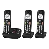Panasonic KX-TGU133EXB digitales schnurloses Telefon mit Anrufbeantworter, Basisstation & 3...